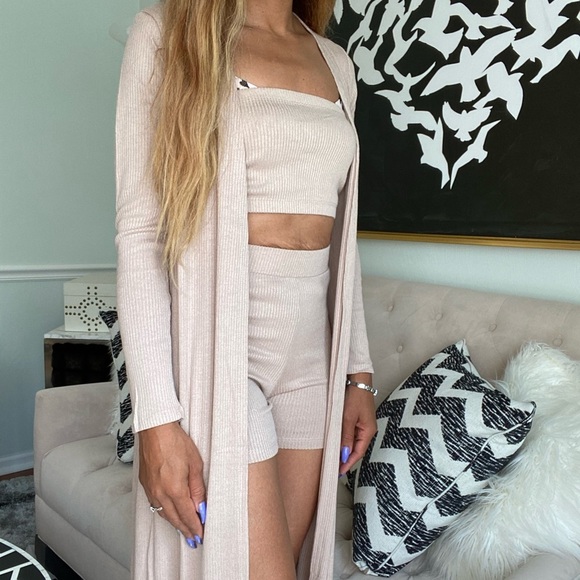 Fashion Nova Talk Later Light Blue 3 Piece Shorts Set - Picture 7 of 12